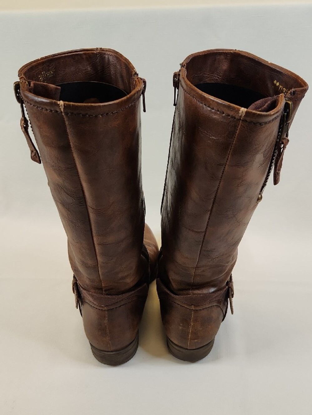 Wide Shaft Naturalizer Brown Mid-Calf Moto Boots - Picture 5 of 9